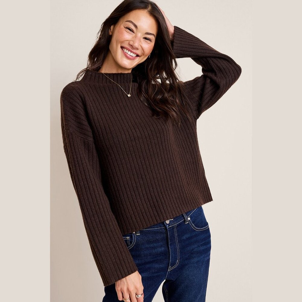 NWT Women's Brown Mock Neck Sweater Francesca’s Size S